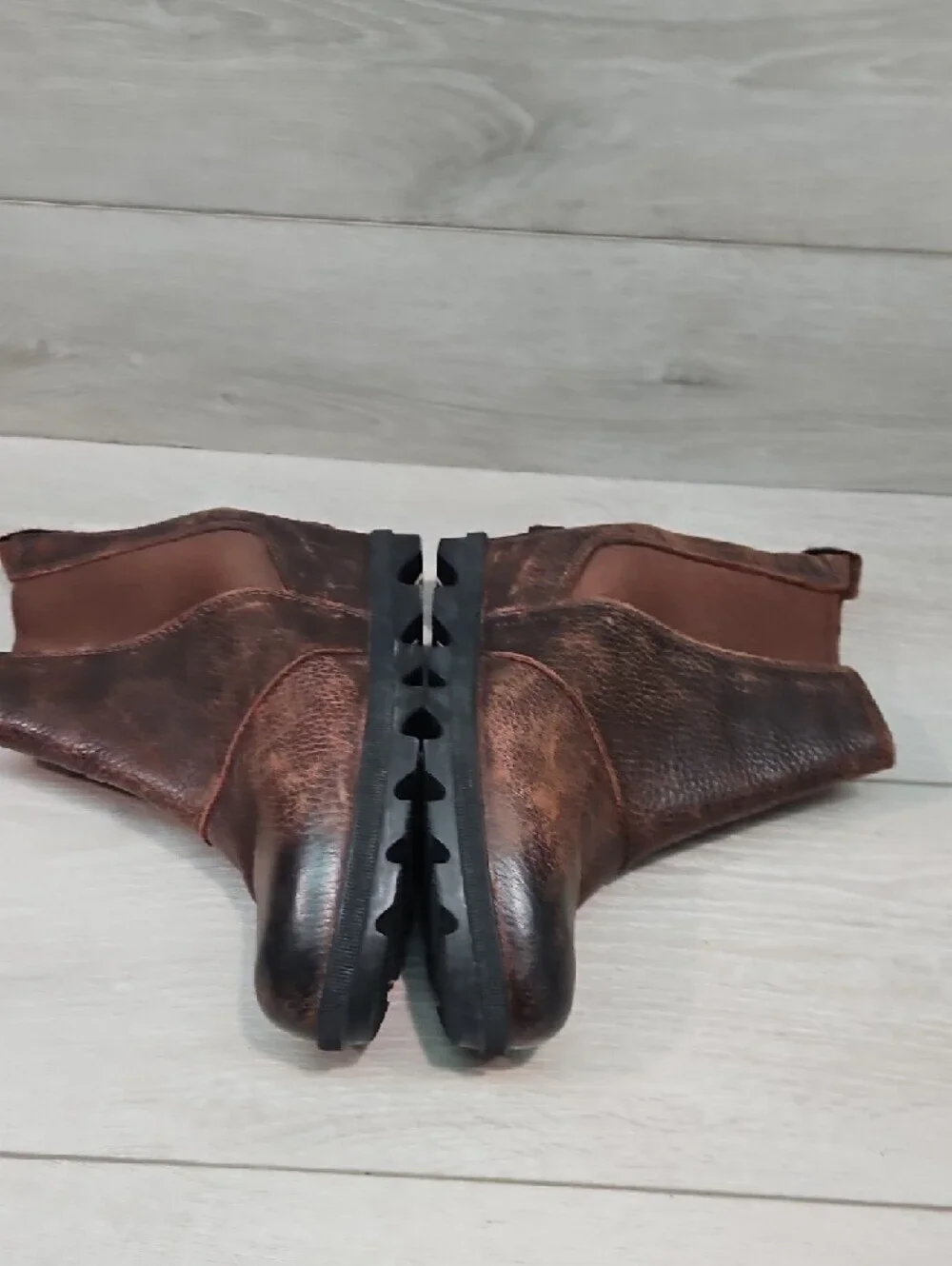 Sorel Brown Leather Chelsea Wedge Ankle Boots